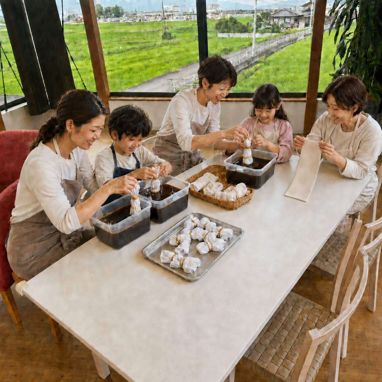コーヒー染めタオルハンカチの自然な風合い